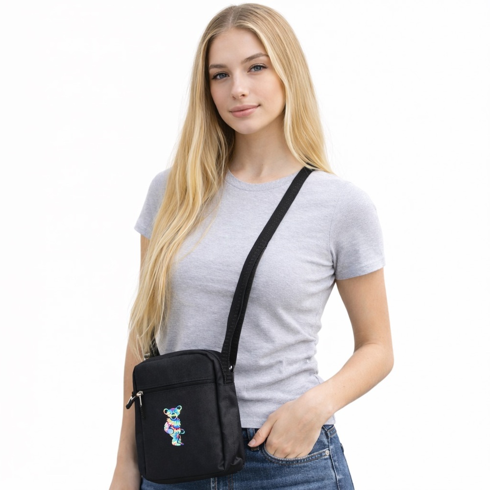 Grateful Dead Bear Crossbody Bag | Tie Dye Dancing Bear Concert Purse
